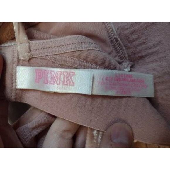 Victoria's Secret PINK size L Light Pink Faux Velour Bralette - Picture 3 of 3